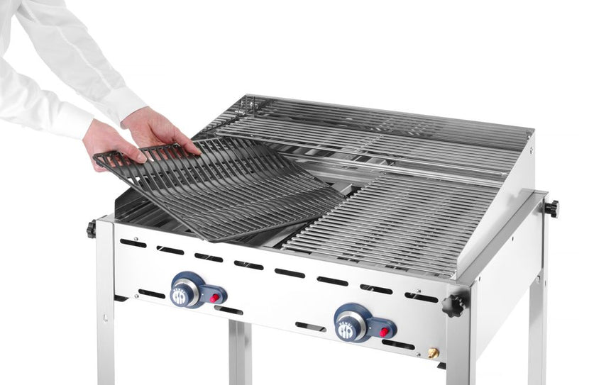 Hendi Profi Line gasbarbecue – 2-brander BBQ met grillrooster voor de horeca