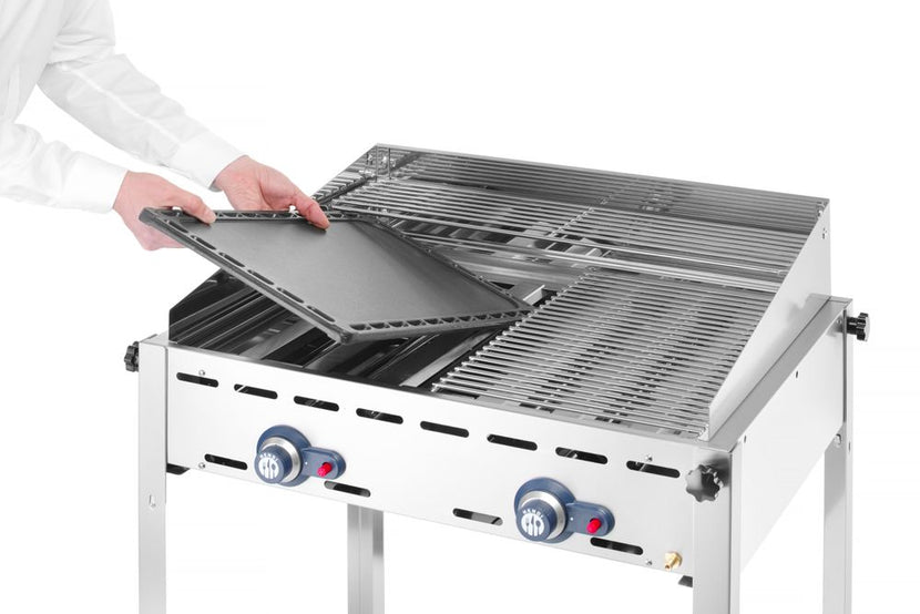 Hendi Green Fire BBQ Profi Line – gasbarbecue met deksel voor professioneel gebruik