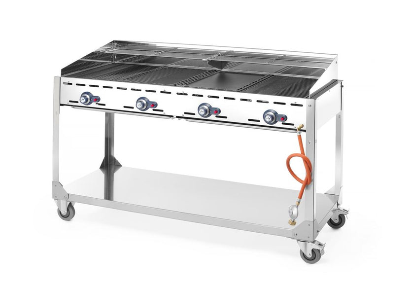 Hendi Green Fire gasbarbecue – grillrooster en bakplaat voor buitenkeuken horeca