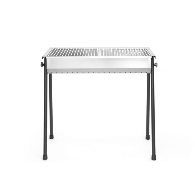 Hendi houtskoolbarbecue Patio RVS 770x380x760 mm – horecabarbecue voor terras