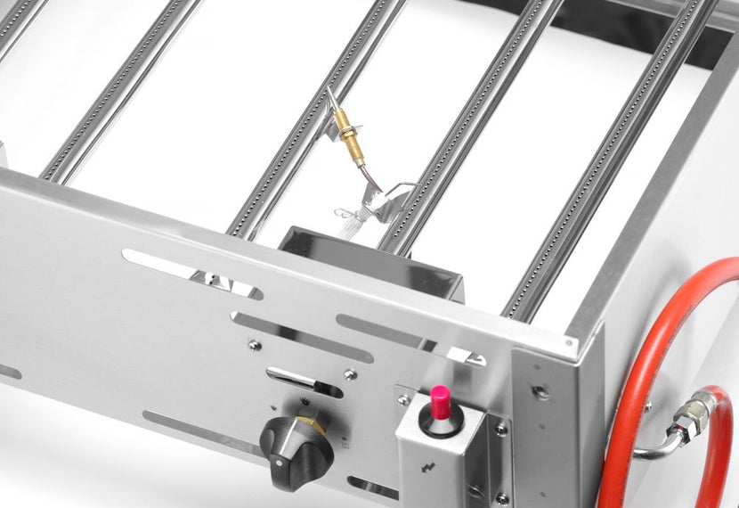 Hendi Bake-Master Maxi gasbarbecue – geopende deksel met grillzone voor catering