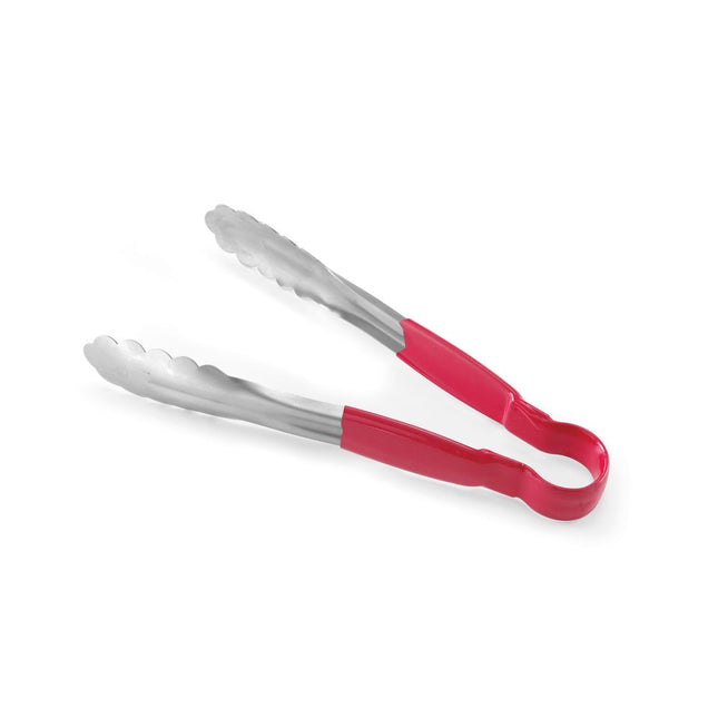 Hendi serveertang 250 mm met rode PVC greep – kleurcode buffettang voor restaurants