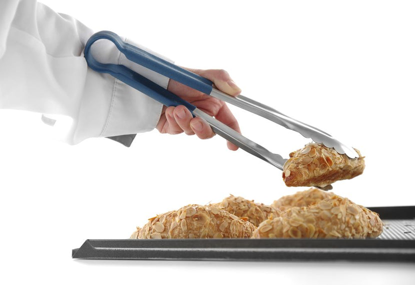 Hendi serveertang blauw 250 mm – roestvrijstalen tang voor salade en buffet