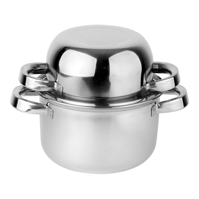 EMGA Mosselpan Ø 18 cm RVS – roestvrijstalen mosselpan voor restaurant en brasserie