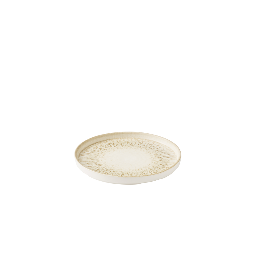 Churchill Lume Natural bord met rand 21 cm – naturel porseleinen bord voor presentaties
