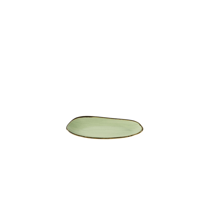Churchill Stonecast Sage Green ovaal bord 22 x 13 cm – saliegroen porseleinen bord voor kleine gerechten