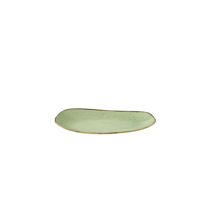 Churchill Stonecast Sage Green ovaal bord 30 x 15 cm – saliegroen porseleinen bord voor fine dining