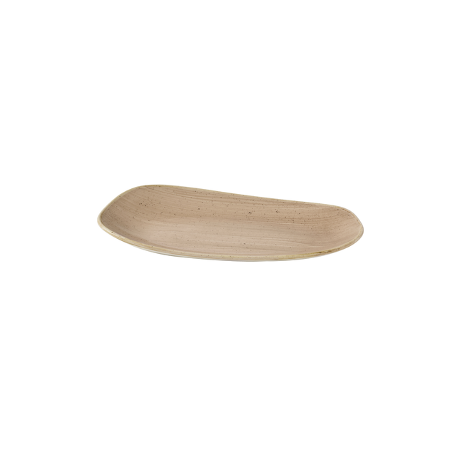 Churchill Stonecast Truffle Opal ovaal bord 35 x 18,5 cm – truffelbruin porseleinen serveerbord voor de horeca