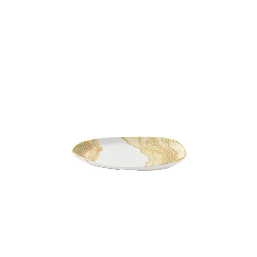 Churchill Tide Gold Natural langwerpig bord 22 x 13 cm – goudkleurig porseleinen bord voor restaurants