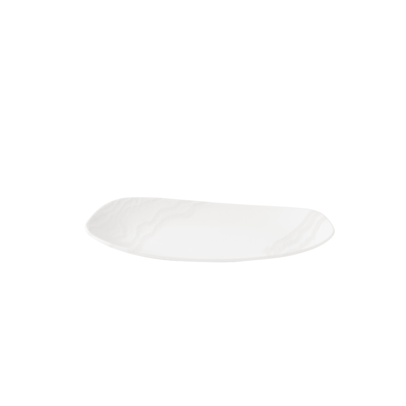 Churchill Tide White Opal Organic ovaal bord 35 x 15 cm – wit porseleinen bord met organische rand voor fine dining