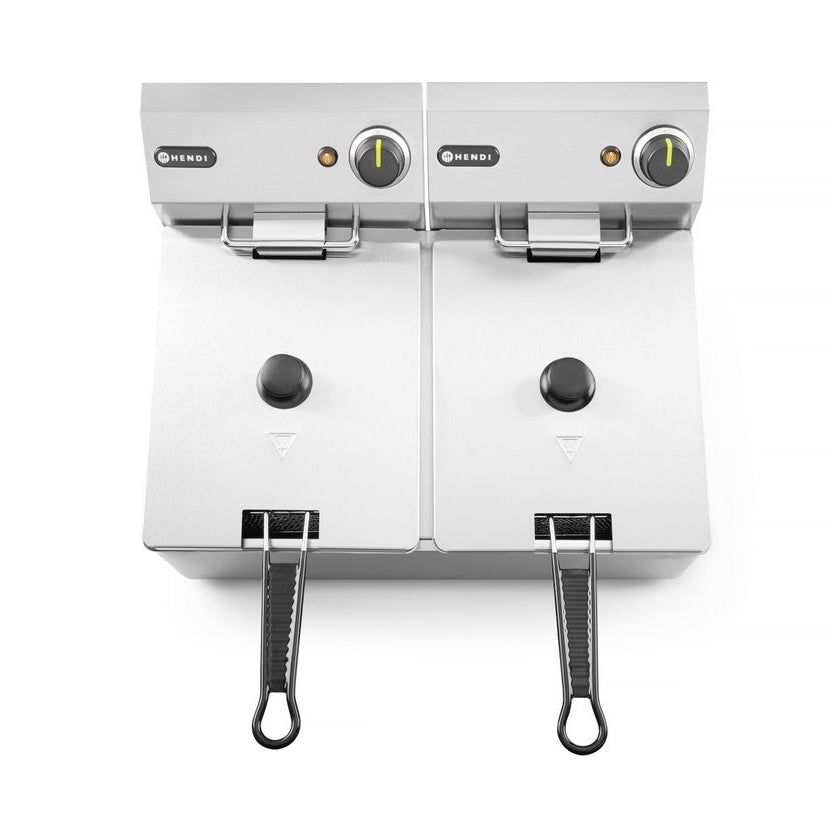 Hendi friteuse 2x3500W – dubbele tafelfriteuse met frituurmanden voor de horeca