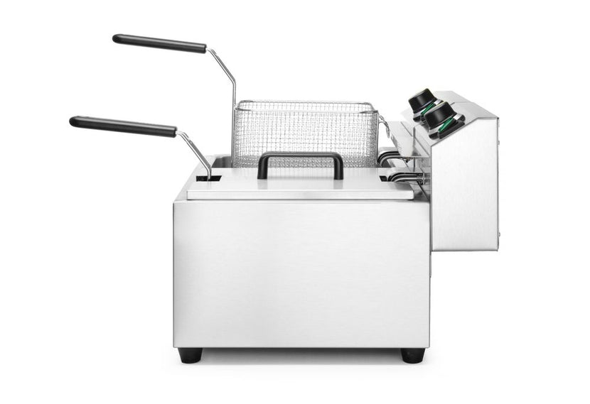 Hendi dubbele friteuse MasterCook – RVS frituurtoestel met thermostaten voor horeca