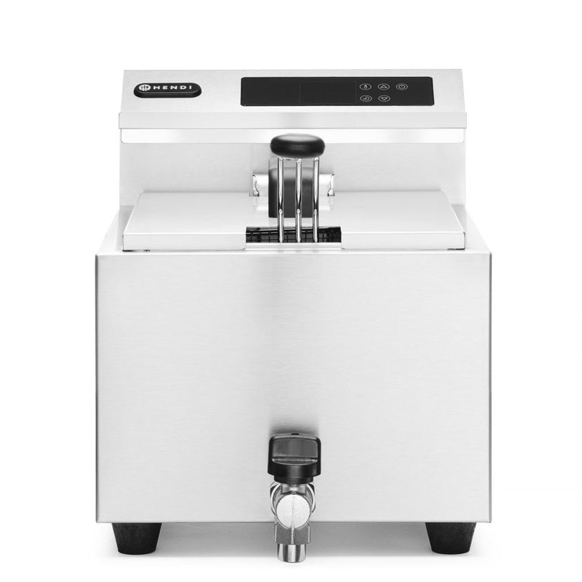 Hendi friteuse MasterCook digitaal 8 liter met aftapkraan – horecafriteuse RVS