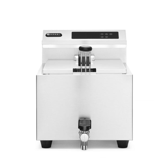 Hendi friteuse MasterCook digitaal 8 liter met aftapkraan – horecafriteuse RVS