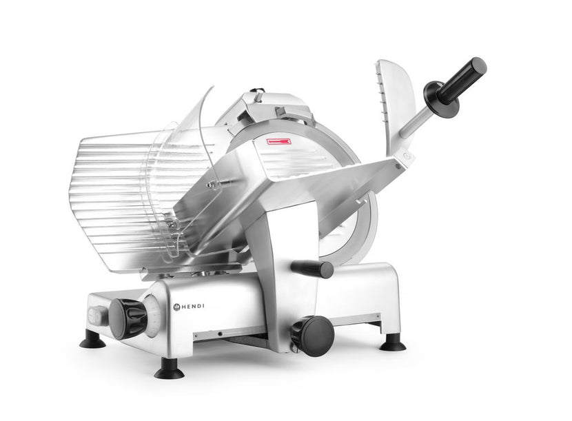 Profi Line 300 vleessnijmachine van Hendi – groot rvs mes voor vlees, kaas en brood