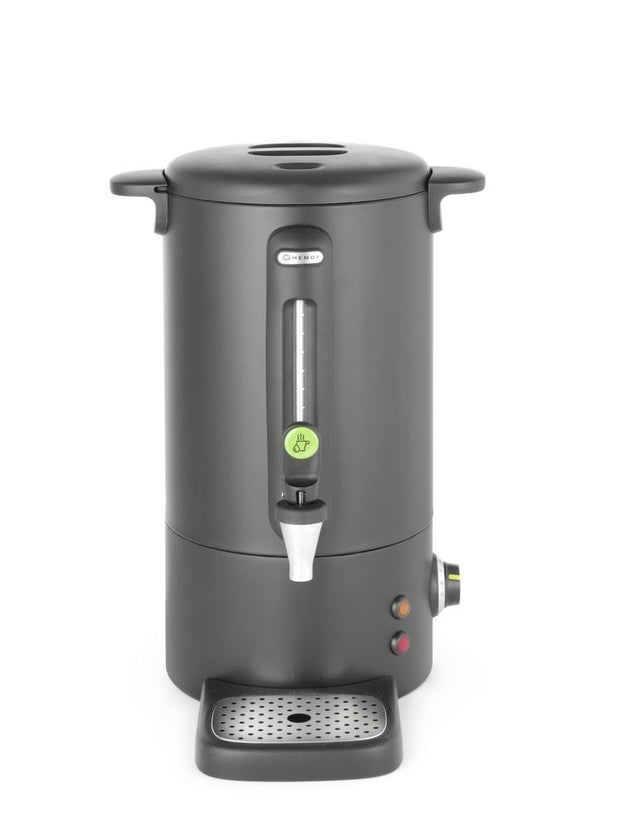 Hendi warme drankenketel 18 liter mat zwart – enkelwandige heetwaterketel voor grote groepen