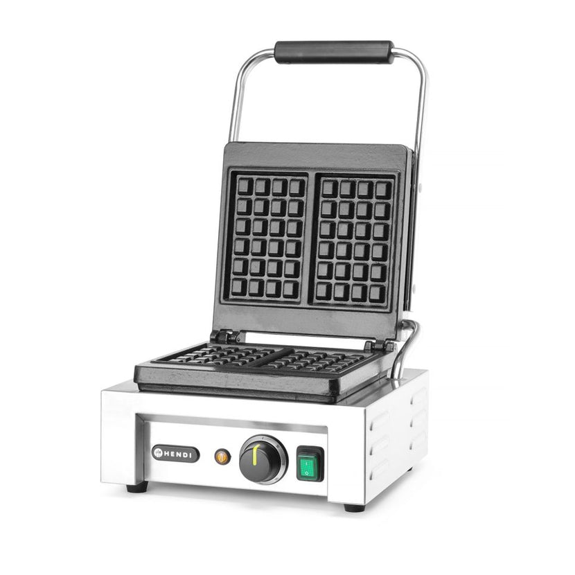 Hendi wafelijzer 1500W in zijaanzicht – wafels bakken in restaurant en catering
