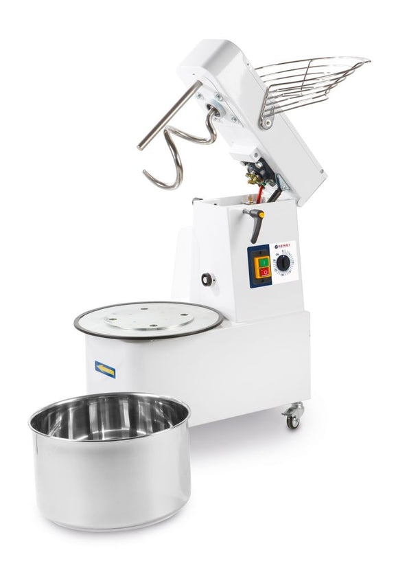 Spiraalkneedmachine 32 l met opklapbare kop van Hendi voor pizzeria en broodbakkerij