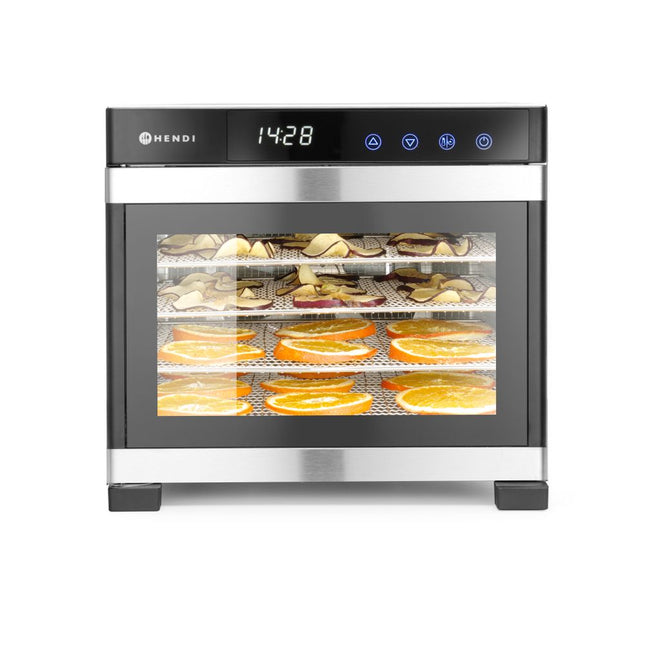 Hendi voedseldroger Profi Line RVS – 6 trays 230V 600W voor fruit, kruiden en groente