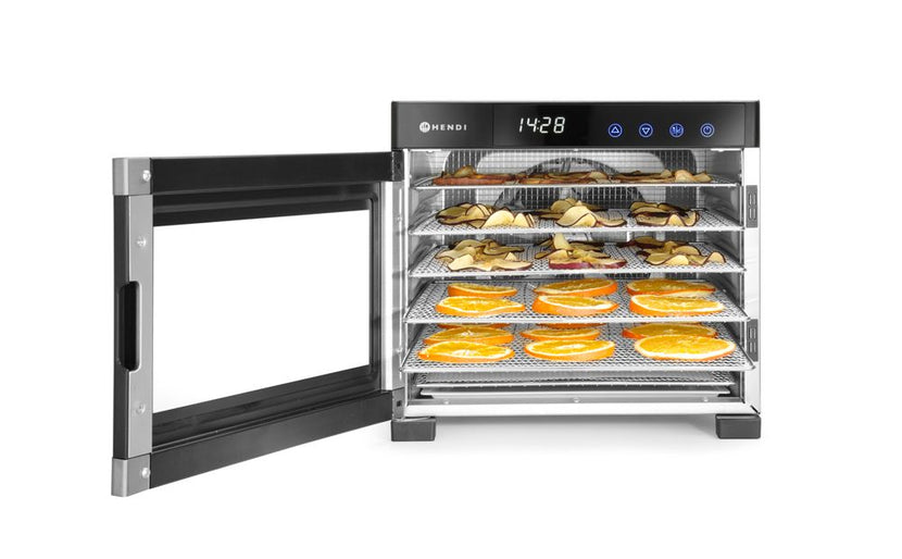 Hendi droogautomaat 6 laags – roestvrijstalen dehydrator voor restaurant en patisserie