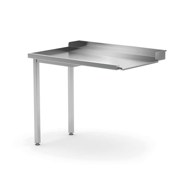 Hendi uitlooptafel vaatwasmachine 1000x700x850 mm links – rvs tafel voor spoelkeuken