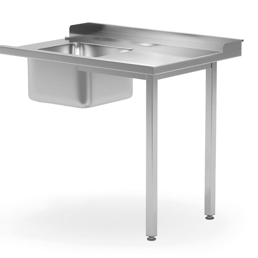 Hendi spoeltafel voor vaatwasser 1200x700x880 mm links – rvs werktafel met spoelbak