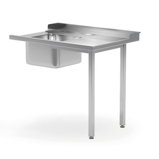 Hendi spoeltafel voor vaatwasser 1200x700x880 mm links – rvs werktafel met spoelbak