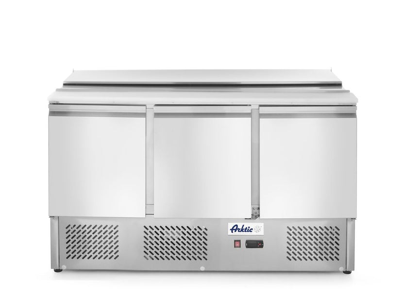 Hendi saladette met 3 deuren 380 liter – gekoelde werkbank voor salades en beleg