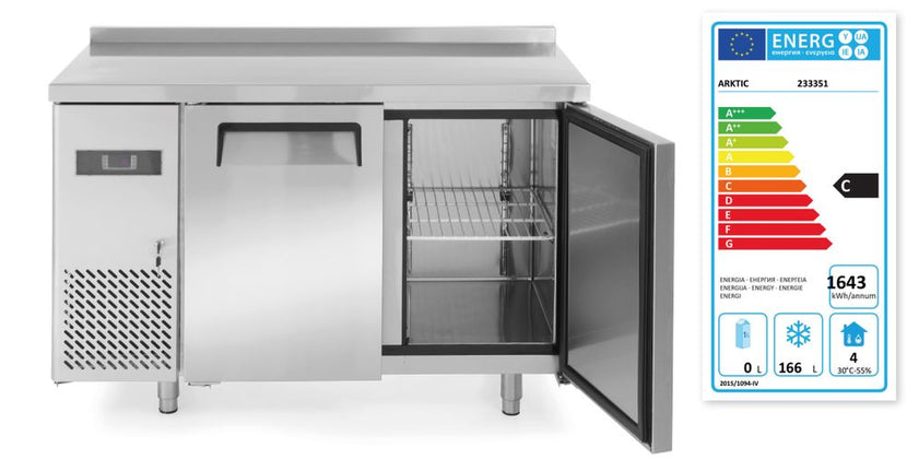Hendi Kitchen Line vriesbank met twee deuren – 220 liter diepvries onder het werkblad