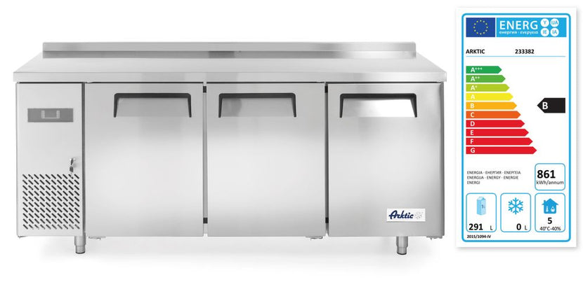 Hendi Kitchen Line koelbank met drie deuren – 390 liter koeling onder het werkblad