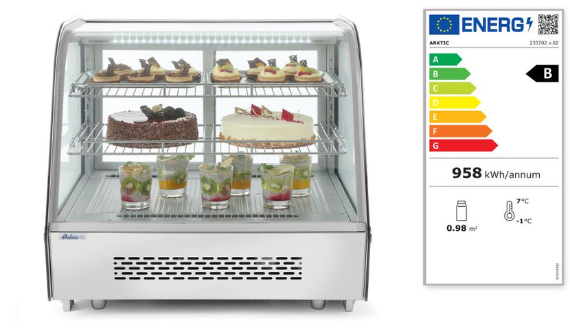 Hendi opzet koelvitrine 160 l – gekoelde displaykast voor gebak en belegde broodjes