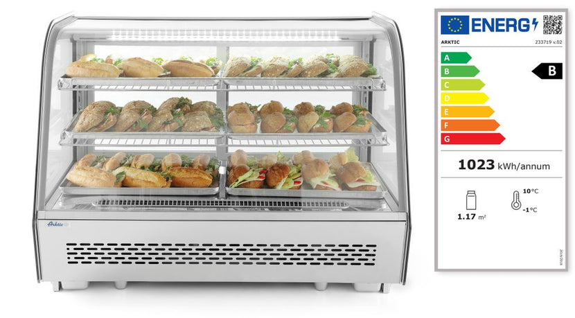 Hendi koelvitrine tafelmodel 160 liter – verlichte presentatie voor lunchroom en café