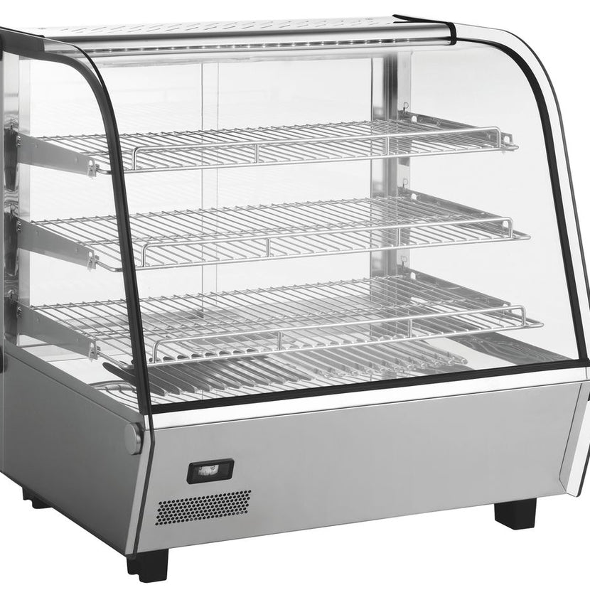 Hendi warmhoudvitrine met drie etages – 1100W toonbankdisplay voor snackbar en bakkerij