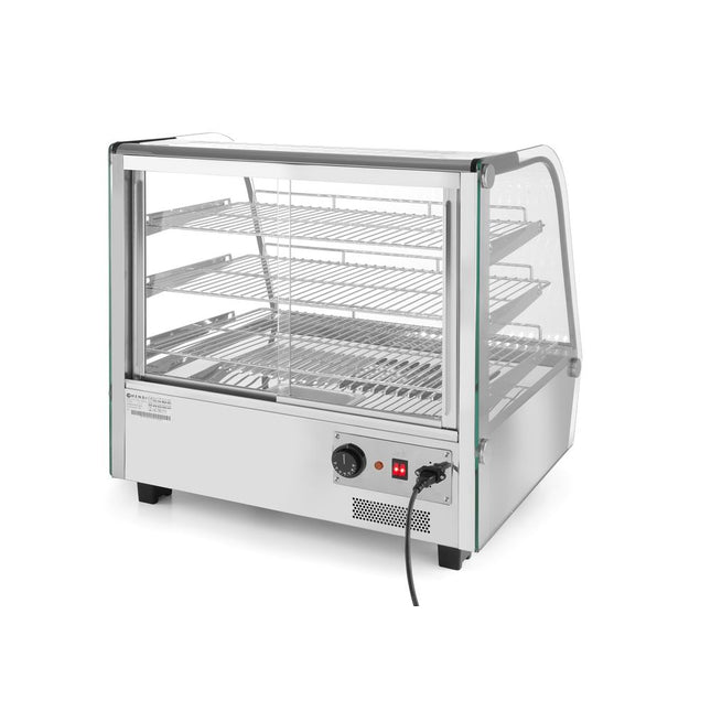 Hendi opzet warmhoudvitrine 3 laags – 230V 1500W warmhouddisplay voor snacks en gebak