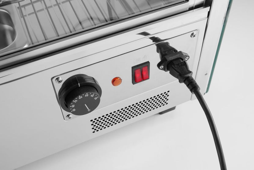 Hendi verwarmde vitrine 3 laags krachtig – houdt broodjes en snacks langer warm