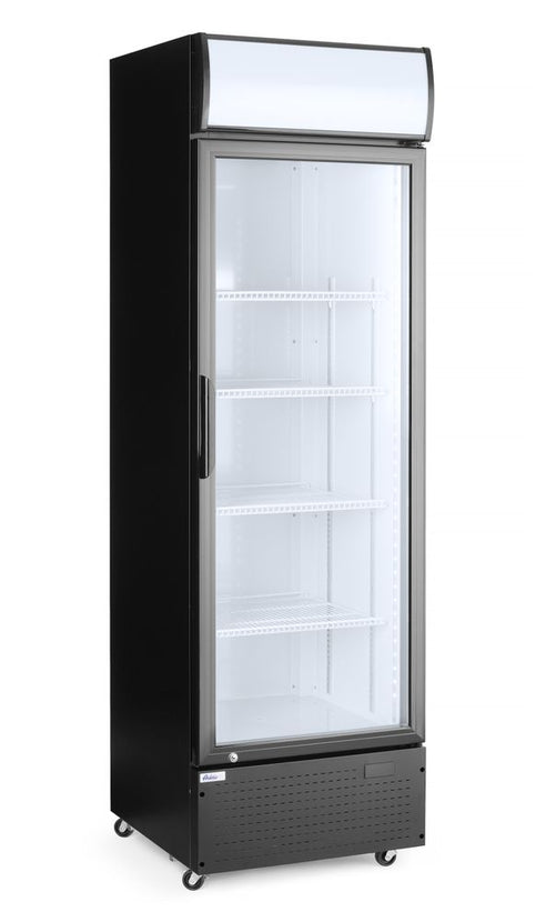 Hendi 1-deurs koelvitrine 360 l – verlichte displaykoeling voor frisdrank en bier