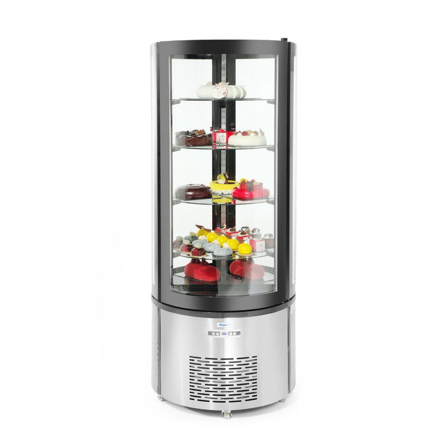 Hendi gebaksvitrine rond 360 liter – grote gekoelde taartvitrine voor bakkerij en hotel
