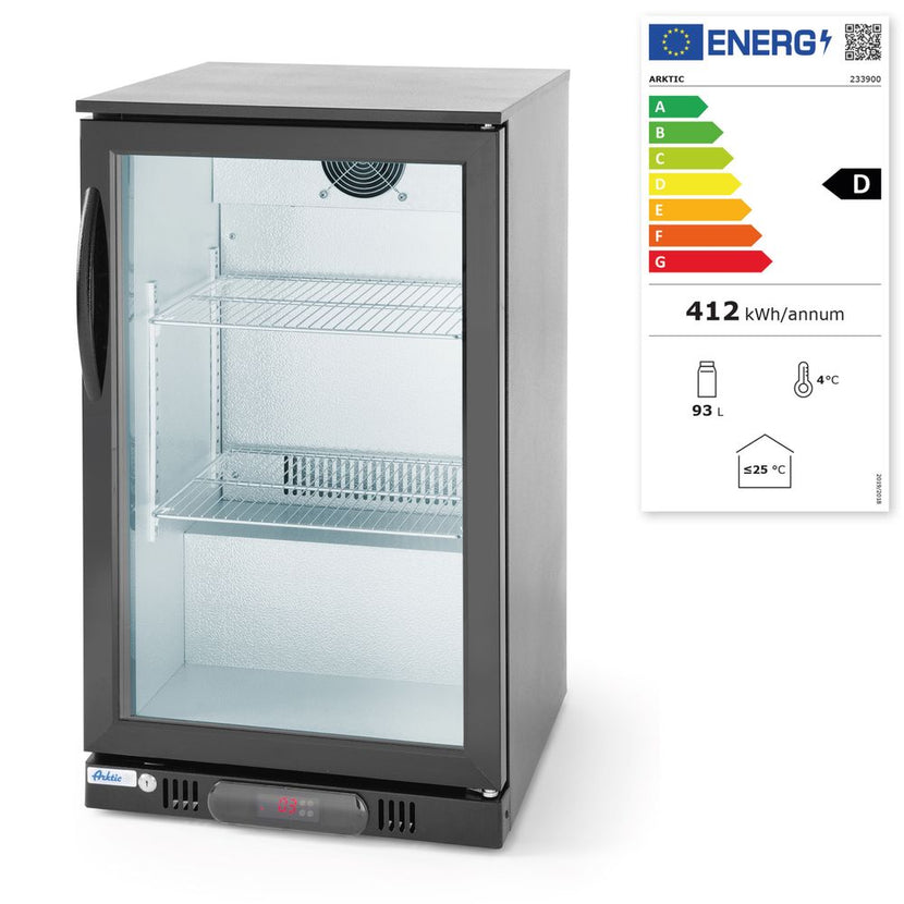 Hendi backbar koelkast 118 liter – enkele glasdeur barkoeling voor flessen en blikjes