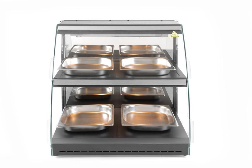 Hendi Quartz warmhoudvitrine 2 laags – toonbankdisplay voor snackbar en cafetaria