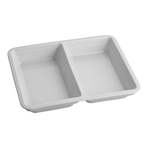 EMGA Dinnerbord 23x17,5 cm 2-vaks – verdeeld bord voor maaltijdbezorging
