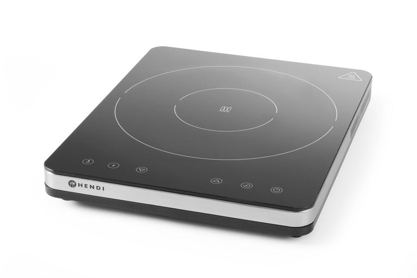 Touch-bediening van de Hendi inductiekookplaat 2000W in close-up