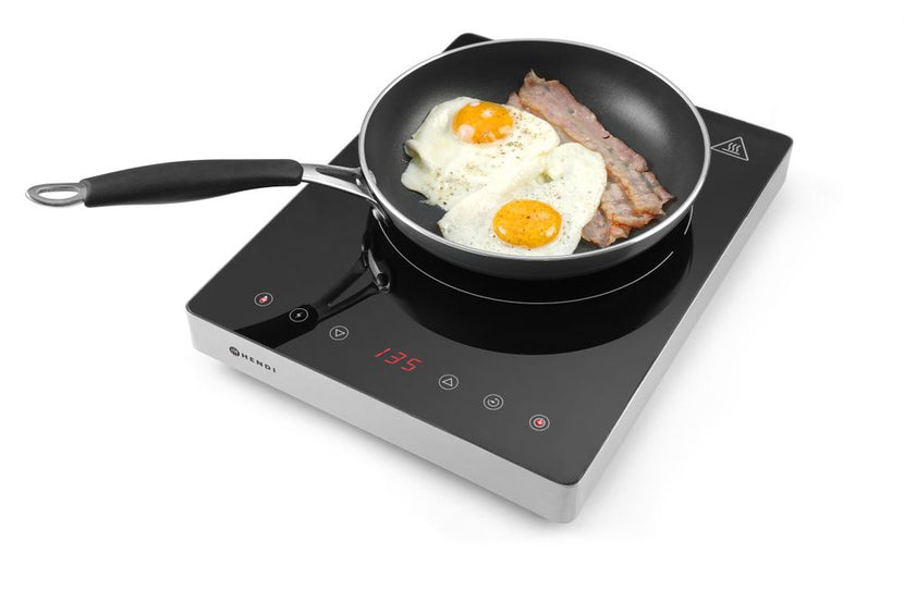 Hendi koekenpan 200 mm met Teflon coating – bakoppervlak in detail voor eieren en tapas