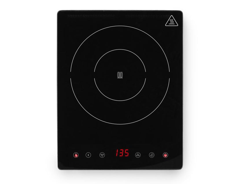 Black Line inductieplaat 2000W van Hendi met glazen kookvlak voor buffet en keuken