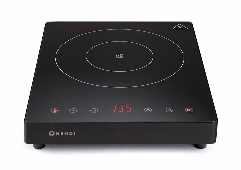 Hendi inductiekookplaat 2000W Black Line – strakke zwarte kookplaat voor horeca