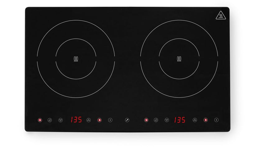 Black Line dubbele inductieplaat van Hendi met twee kookzones voor buffet