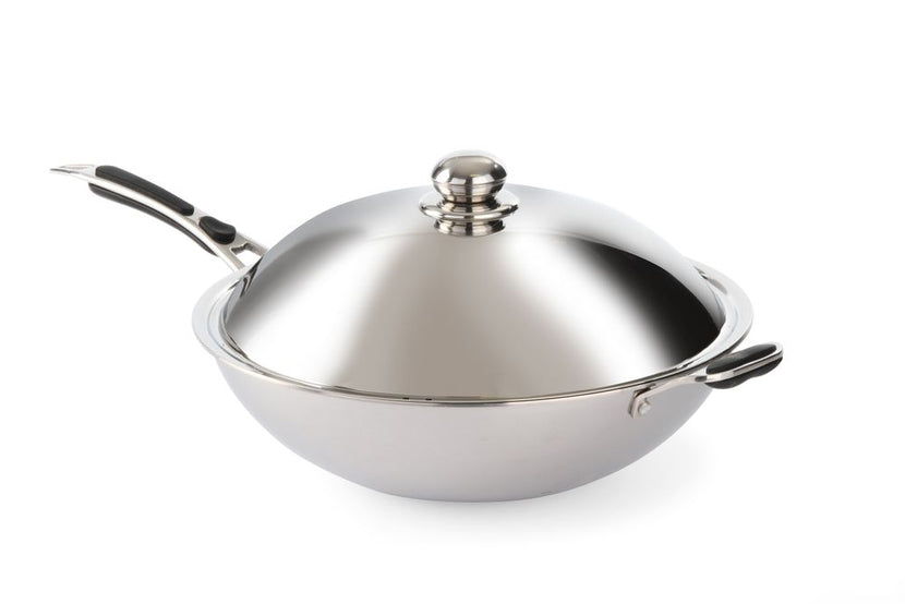 Hendi wokpan met deksel 360x180 mm 3-ply voor inductiewok 239766 – wokken in de horeca