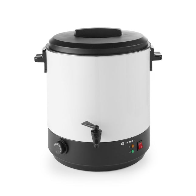 Hendi warme drankenketel wit 27 liter – 230V 1800W heetwaterdispenser voor evenementen