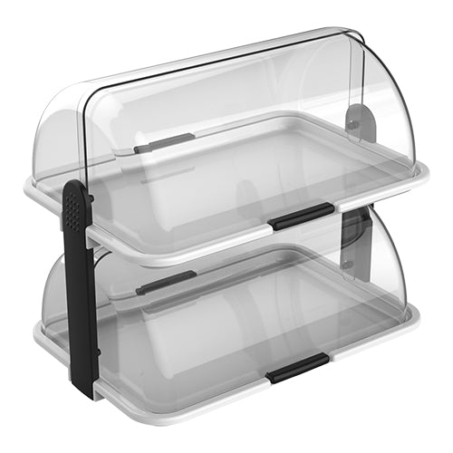 EMGA Buffetvitrine dubbel – tweelaags vitrine voor gebak en snacks in de horeca