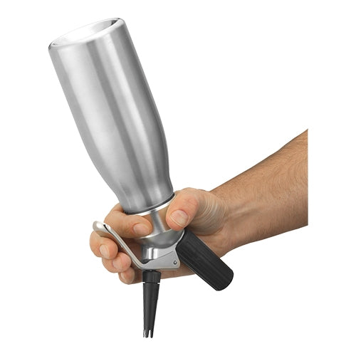 EMGA Slagroomspuit 1 liter met spuitmondjes – RVS slagroomkop voor desserts