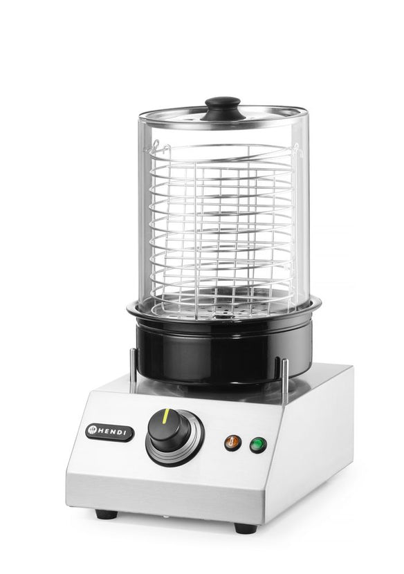 Hendi hotdogmachine in zijaanzicht – compacte worstenwarmer voor snackbar en foodtruck